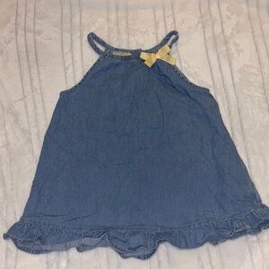 Blue Denim Toddler Dresswith Yellow Bow